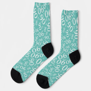 Chaussette Anniversaire 90 ans motif numérique aléatoire sarc