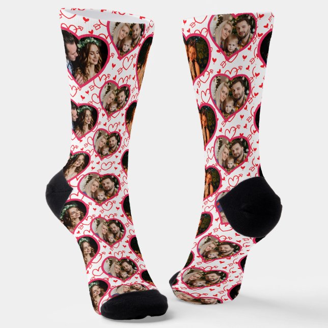 Chaussette Anniversaire de deux Mariages 3 Motif de coeur pho (Angulaire)