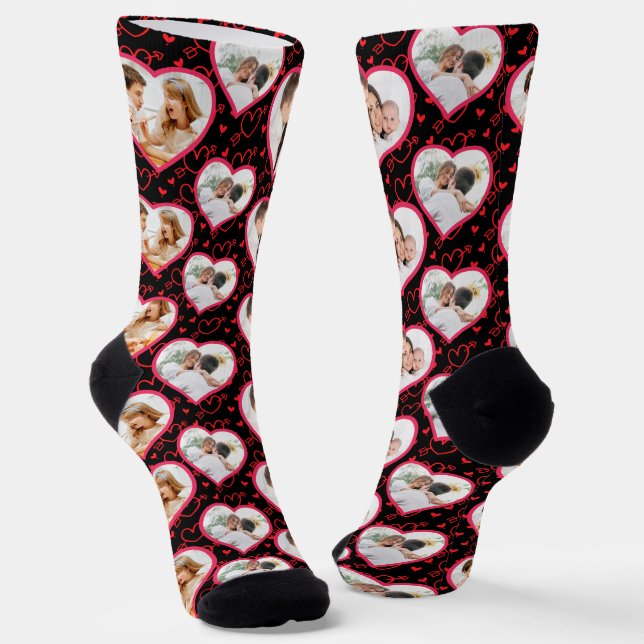 Chaussette Anniversaire de deux Mariages 3 Motif de coeur pho (Angulaire)