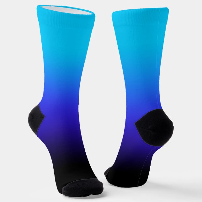 Chaussette Aqua Blue Indigo et Black Ombre (Angulaire)