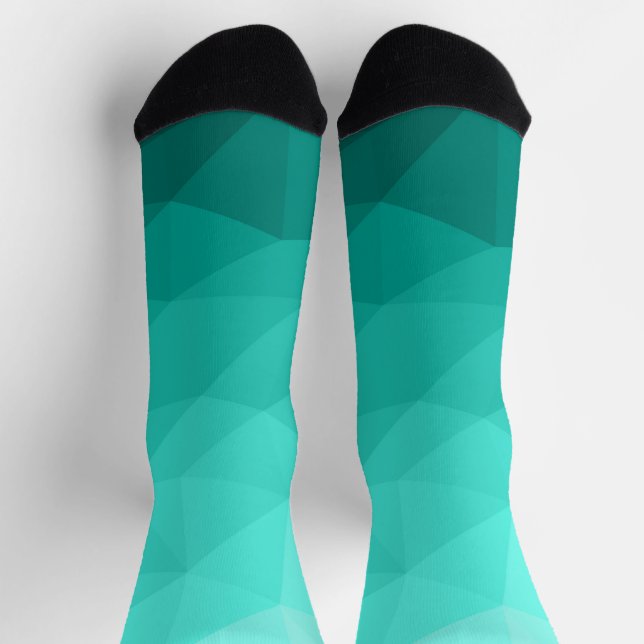 Chaussette Aqua Turquoise Gradient Motif géométrique (Haut)