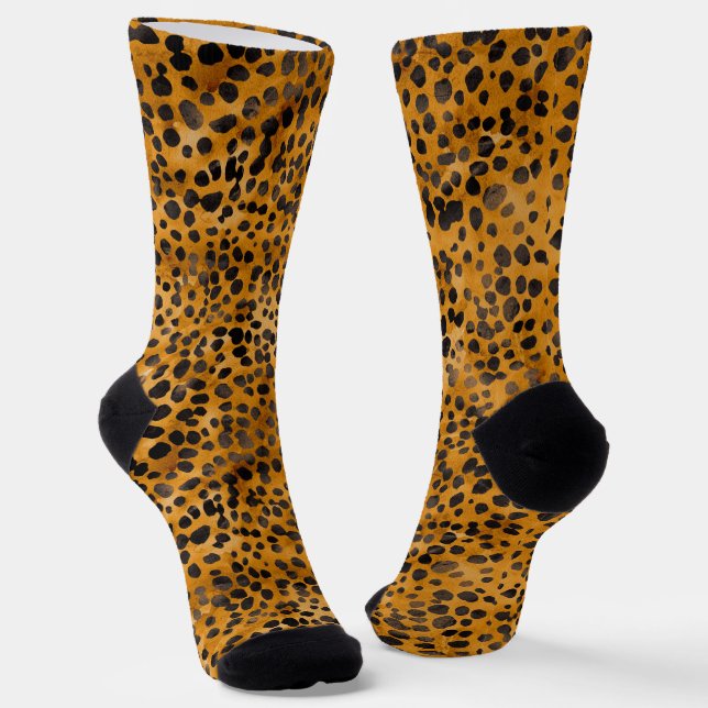 Chaussette Aquarelle Cheetah Print (Angulaire)