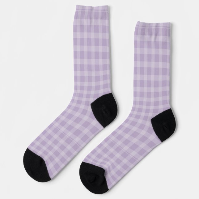 Chaussette Aquarelle moderne Chic pourpre En vichy Plaid (Gauche)