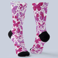 Aquarelle papillon Magenta Rose