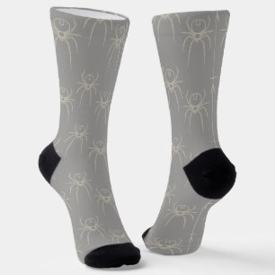 Chaussette Araignée - Gris fantôme et Blanc osseux