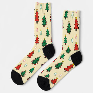 Chaussette Arbre de Noël avec le dessus étoilé sans couture m