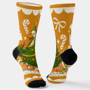 Chaussette Arbre d'oies de Noël   Vacances amusantes