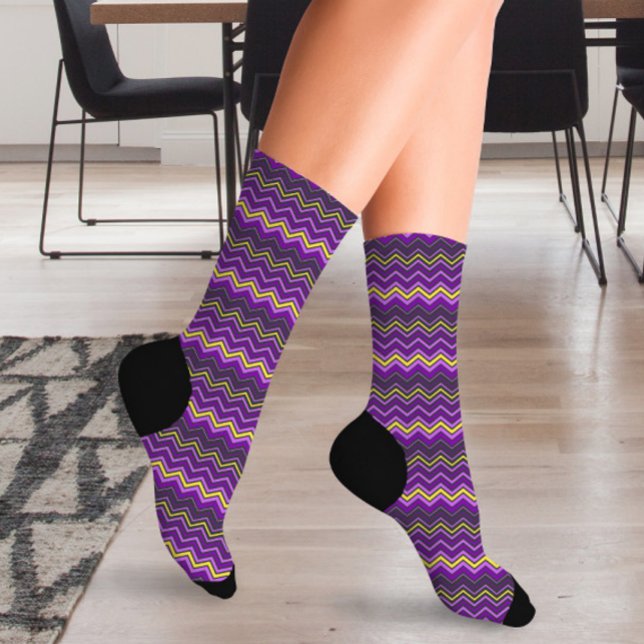 Chaussette Arc-en-ciel coloré Zigzag (Créateur téléchargé)