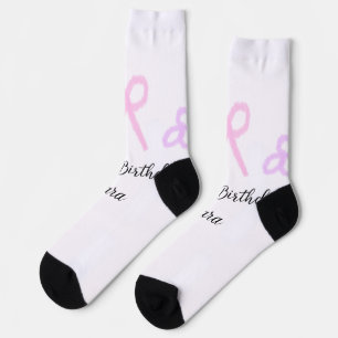 Chaussette Arc rose violet fleuri pastel heureux anniversaire