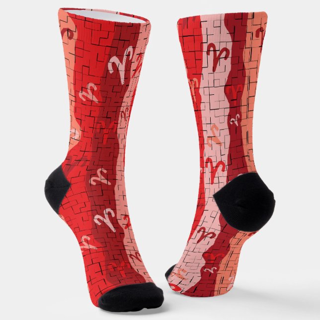 Chaussette Aries Zodiac Stripes Carreaux cassés (Angulaire)