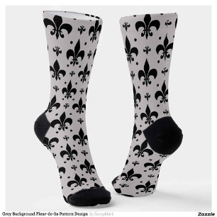 Chaussette Arrière - plan gris Fleur-de-lis Motif Design
