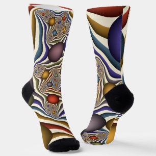 Chaussette Art abstrait moderne coloré qui s'envole