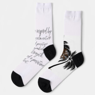 Chaussette Art de motivation avec palmier – Entièrement perso