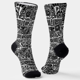 Chaussette Art Géométrique Noir Et Blanc 2