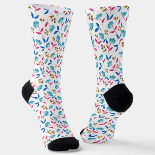 Chaussette Art populaire brillant Floral