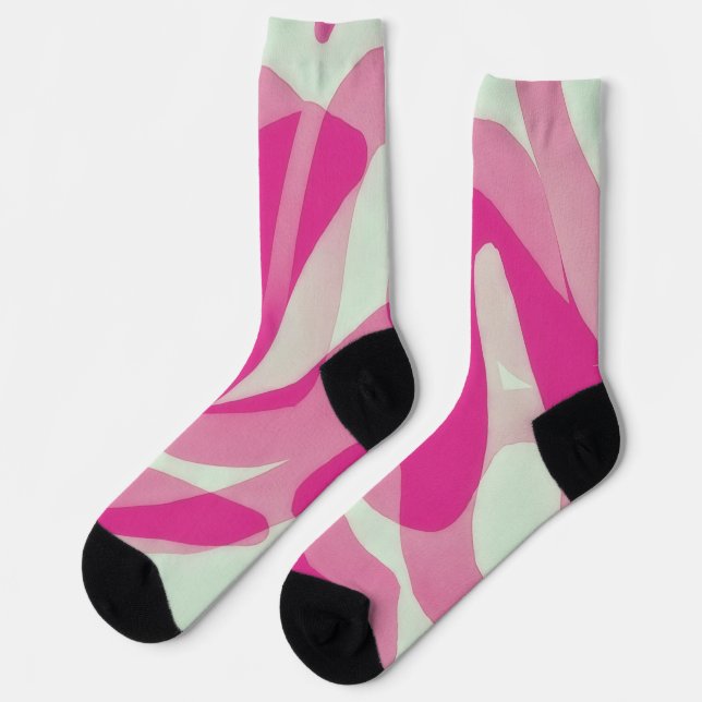 Chaussette Art rose et pastel sur chaussettes (Gauche)