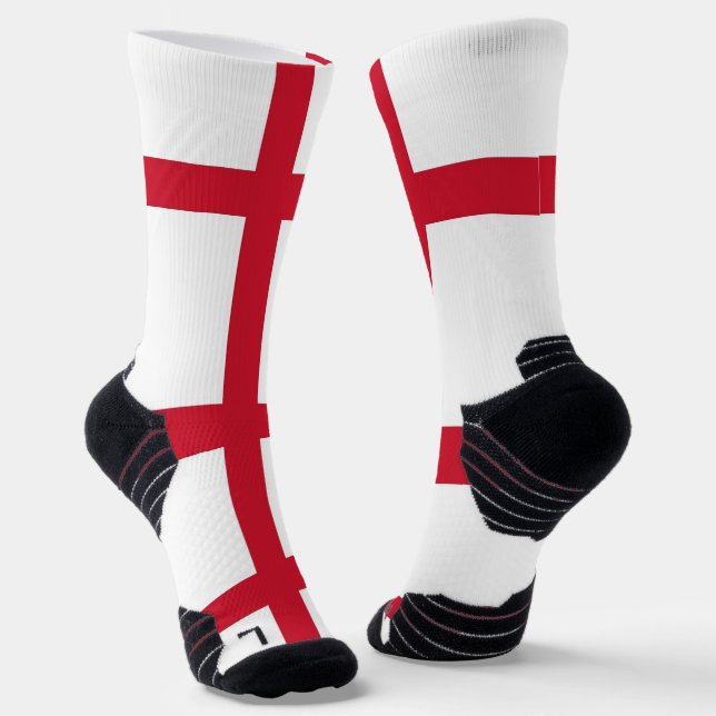 Chaussette Athletic Crew Sock avec drapeau d'Angleterre, Roya (Angulaire)
