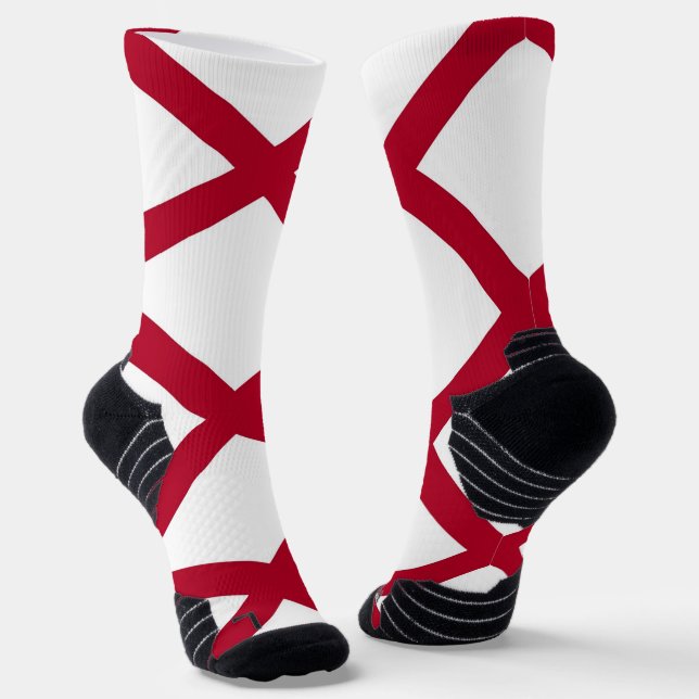 Chaussette Athletic Crew Sock avec drapeau de l'Alabama, État (Angulaire)