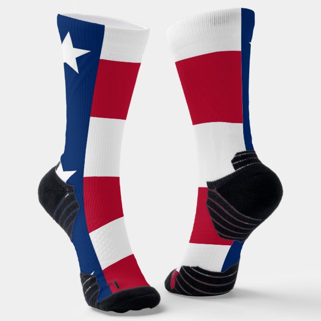 Chaussette Athletic Crew Sock avec drapeau du Texas, États-Un (Angulaire)