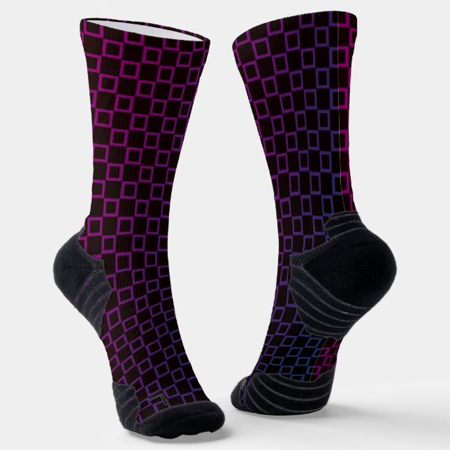 Chaussette Athletic Crew Sock Black Purple Classic Design (Angulaire)