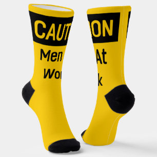 Chaussette ATTENTION Hommes au travail Jaune et Noir