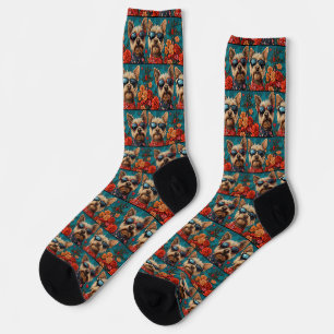 Chaussette Australian Terrier Heart Roses Saint-Valentin