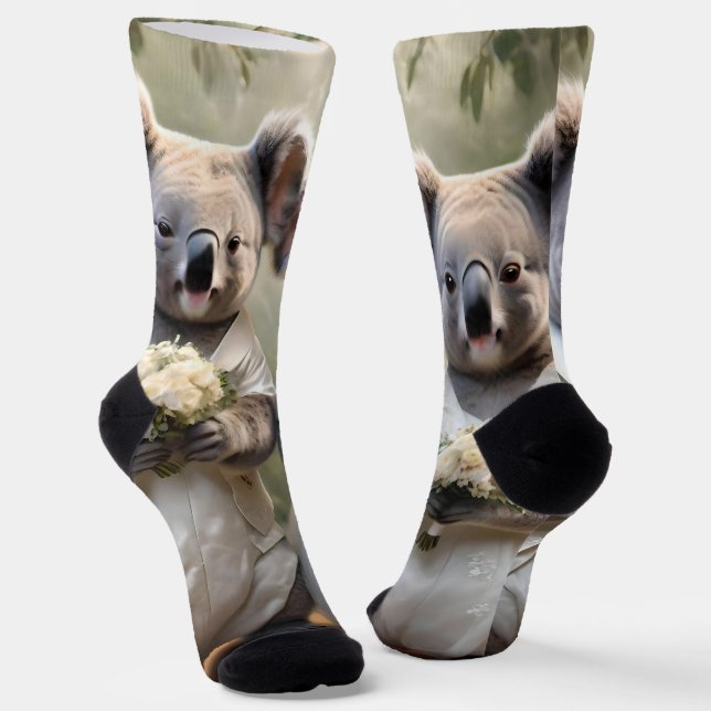 Chaussette Australien Koala Bear Mariage blanc (Angulaire)