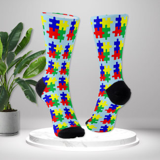 Chaussette Autism Awareness Puzzle Unisex Novelty 