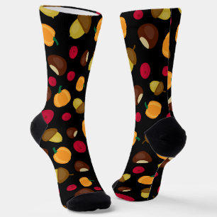 Chaussette Automne automne récolte Motif noir