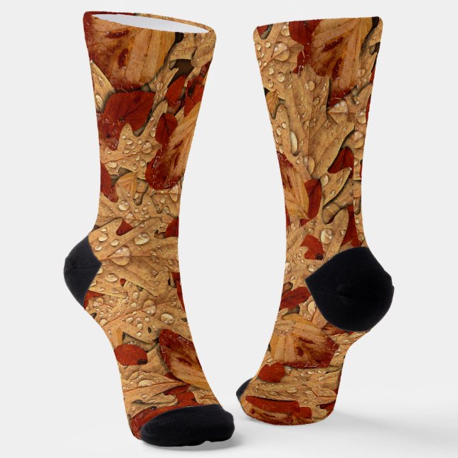 Chaussette Automne Feuille de chêne humide (Angulaire)