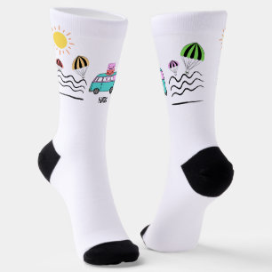 Chaussette Aventures côtières : Soleil, Mer et Voyages routie