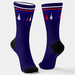 Chaussette Avion à réaction Force aérienne Rouge Blanc et Ble