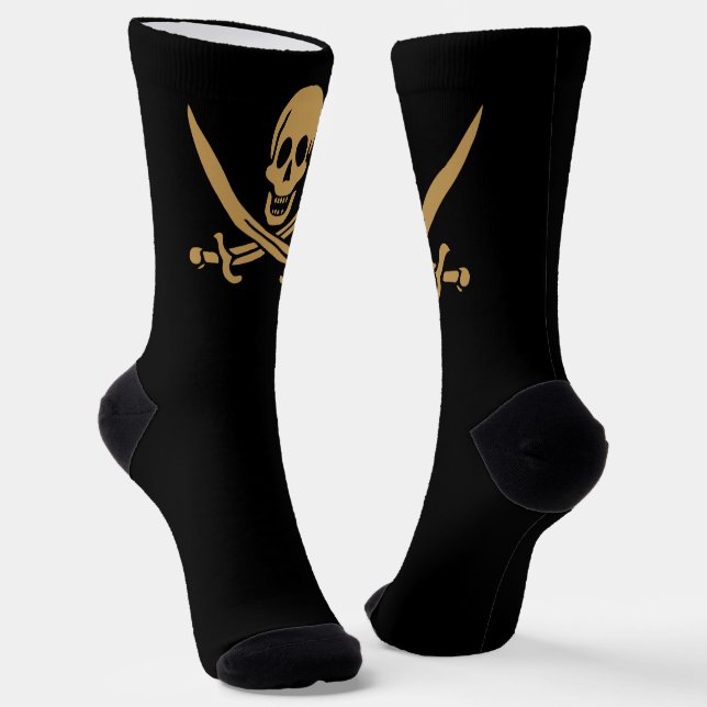 Chaussette Aztec Gold Crâne et cutlass Pirate Calico Jack (Angulaire)