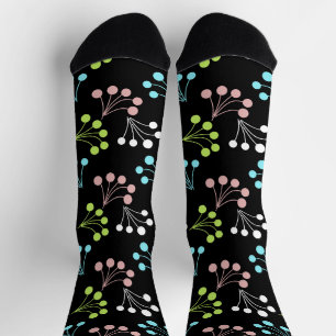 Chaussette Baies multicolores simples motif rétro années 60