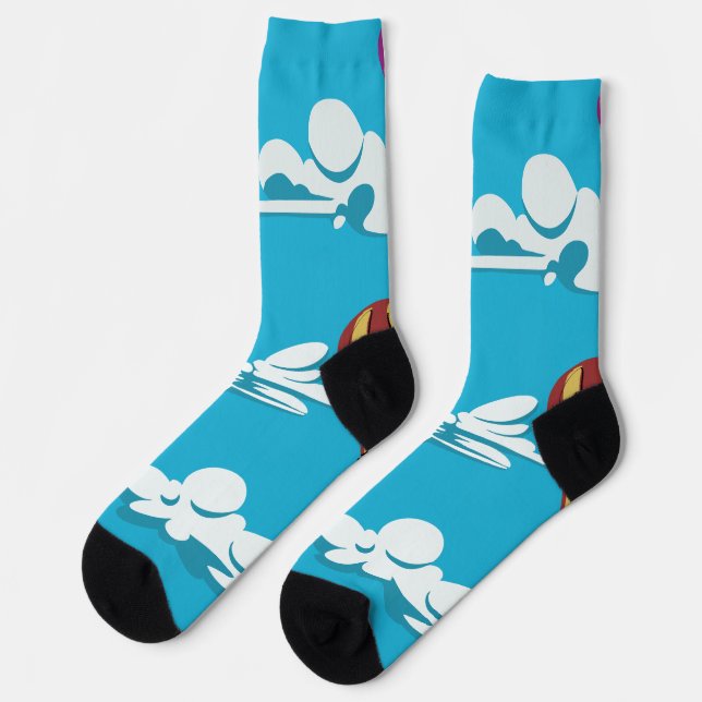 Chaussette Balloons à air chaud dans le ciel sur chaussettes (Gauche)