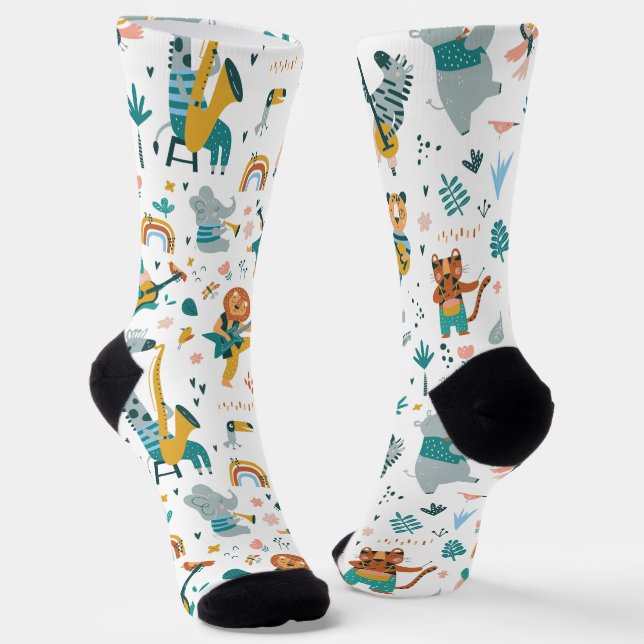 Chaussette Bande d'animaux de dessin (Angulaire)
