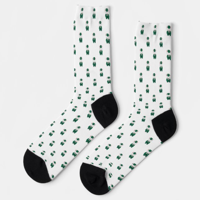 Chaussette Bande Marche Clarinet Rabbit Vert Or (Gauche)
