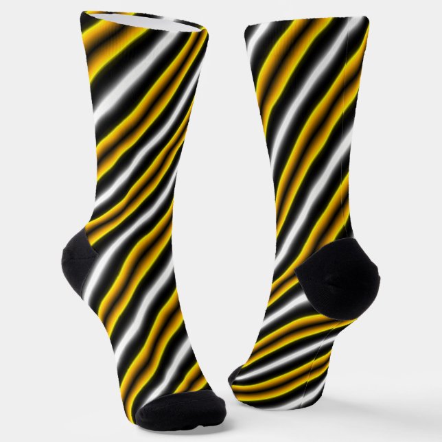 Chaussette Bandes arc-en-ciel blanc jaune (Angulaire)