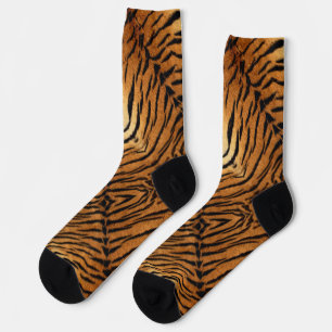 Chaussette bandes d'animaux noirs et bruns tirage de tigres s