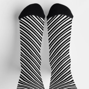 Chaussette Bandes diagonales noires et blanches classiques tr