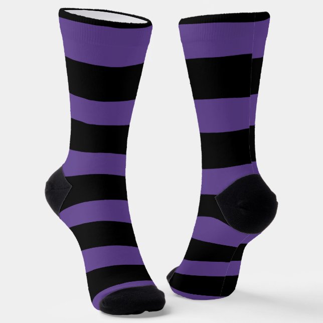 Chaussette Bandes inégales en violet et en noir (Angulaire)