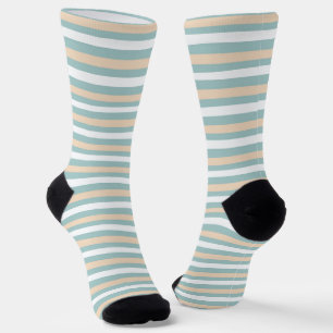 Chaussette Bandes pastel bleues, blanches et bleues