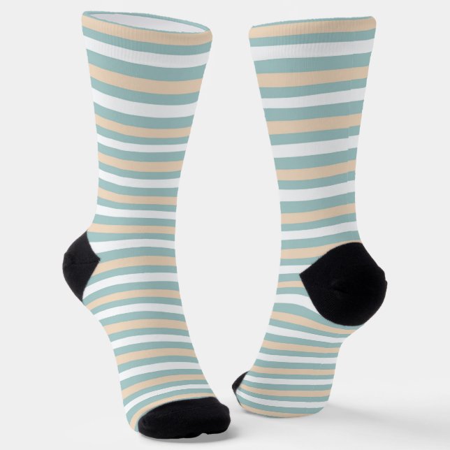 Chaussette Bandes pastel bleues, blanches et bleues (Angulaire)