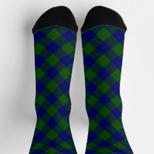Chaussette Barclay tartan bleu vert plaid
