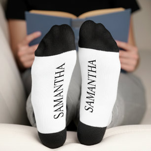 Chaussette Bas Monogramme avec Nom Personnalisé