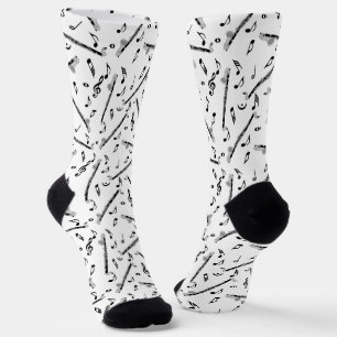 Chaussette Bass Clarinet Music Note Motif