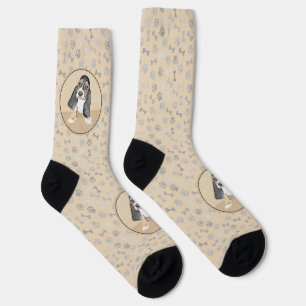 Chaussette Basset Hound Peinture Chiot - Art Chien original