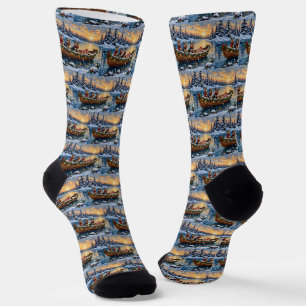 Chaussette Bateau de Noël de Schnauzer pour les Fêtes