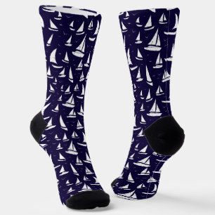 Chaussette Bateaux À Voile Marine Bleu Et Blanc Bateau À Voil