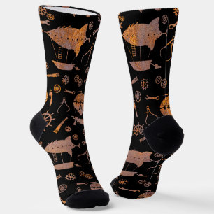 Chaussette Bateaux Steampunk Rusty Steel Subtilement Monograp